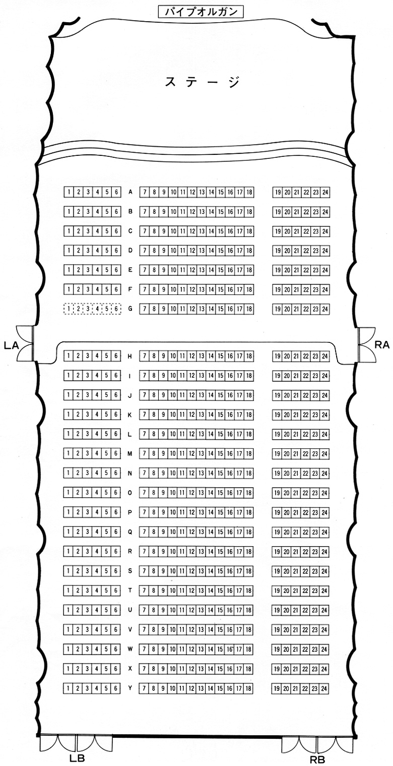 音楽ホールの座席表